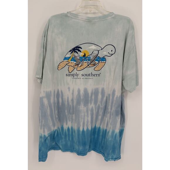 Simply Southern Tops - Simply Southern Women’s Top Sea Turtle Conserve & Protect Beach Scene XXL Preppy